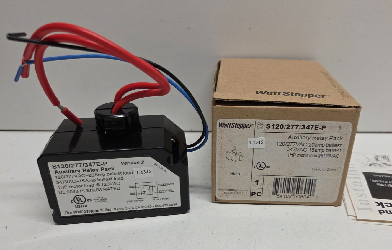 NEW IN BOX! WATTSTOPPER 120/277V AUXILIARY RELAY PACK S120/277/347E-P
