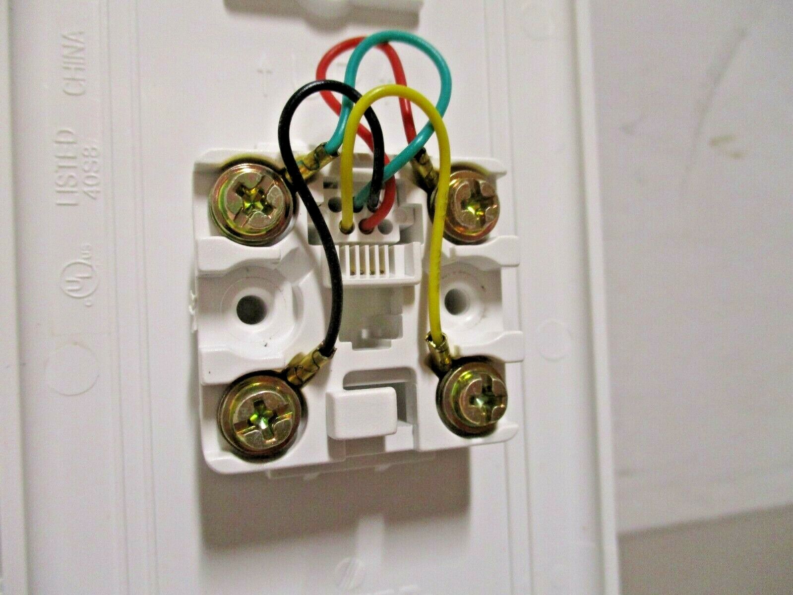 x15 Leviton Type 625B4 4-Conductor Flush Mount Wall Jack Telephone WHITE 40949W