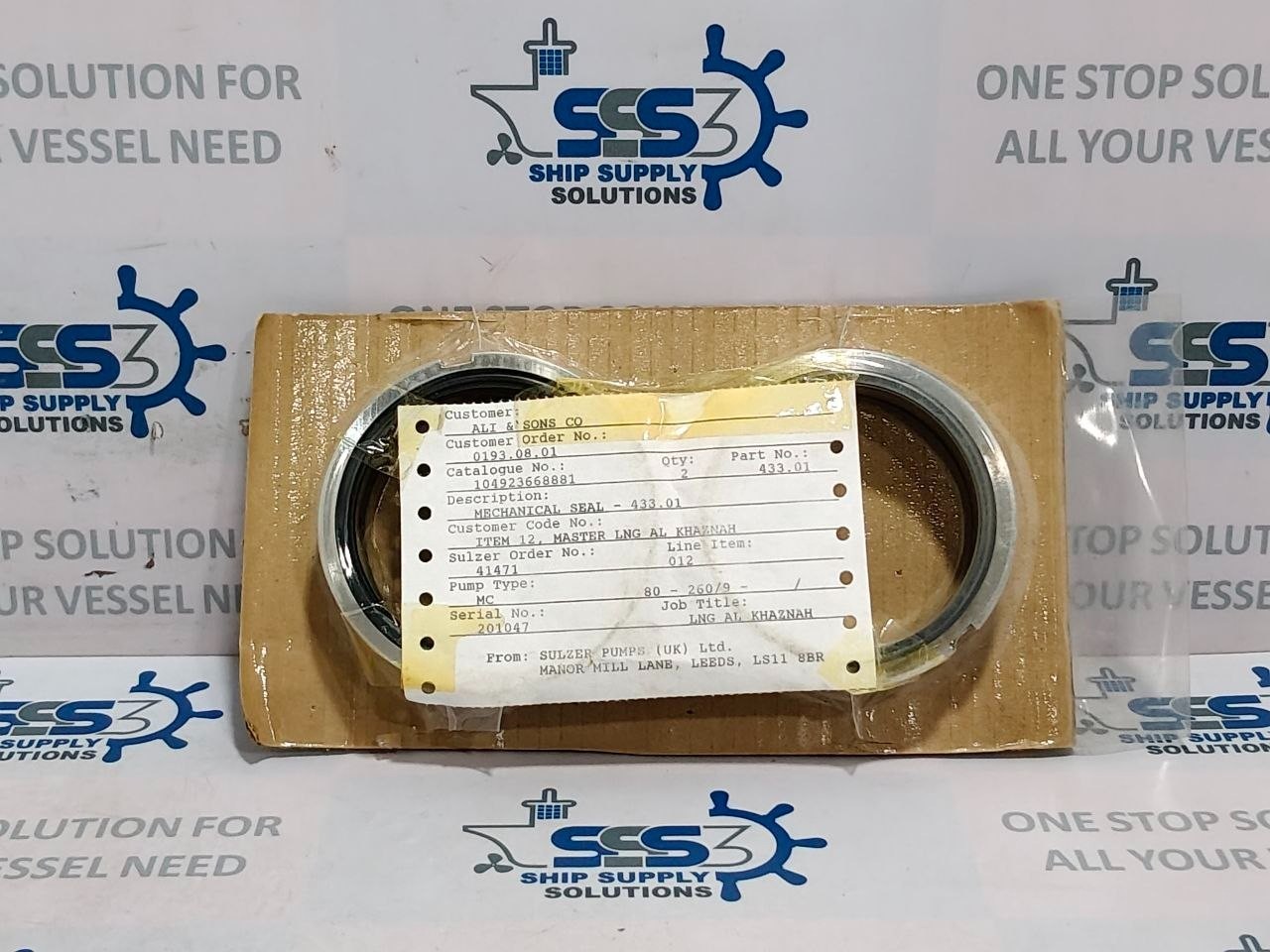 Sulzer Pump Seal 433.01 for MC 80-260/9 Mechanical Seal Set Part No 433.01