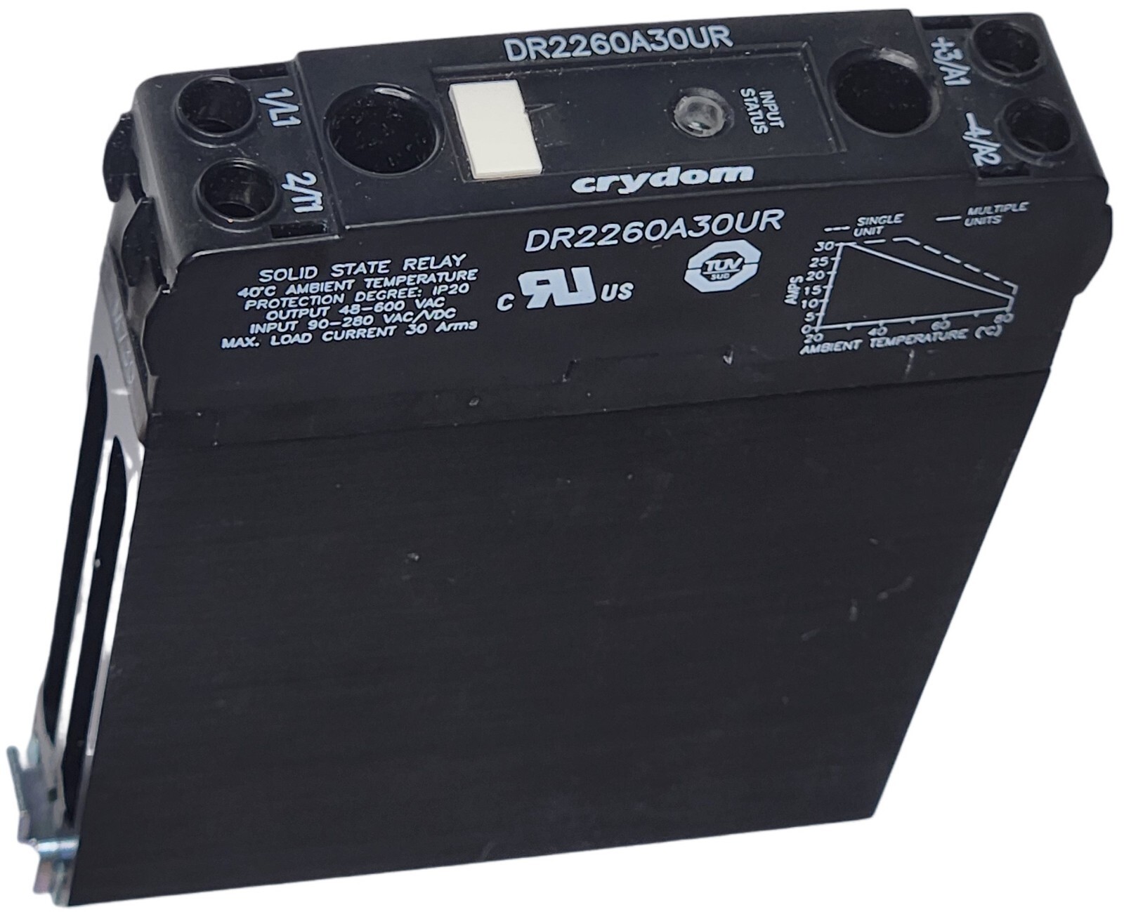 Crydom DR2260A30UR Solid State Relay 30A 90-280VAC/DC 600VAC .5-3HP kW