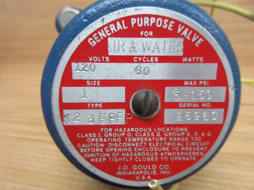 J.D. Gould K23EPEP Air & Water Valve