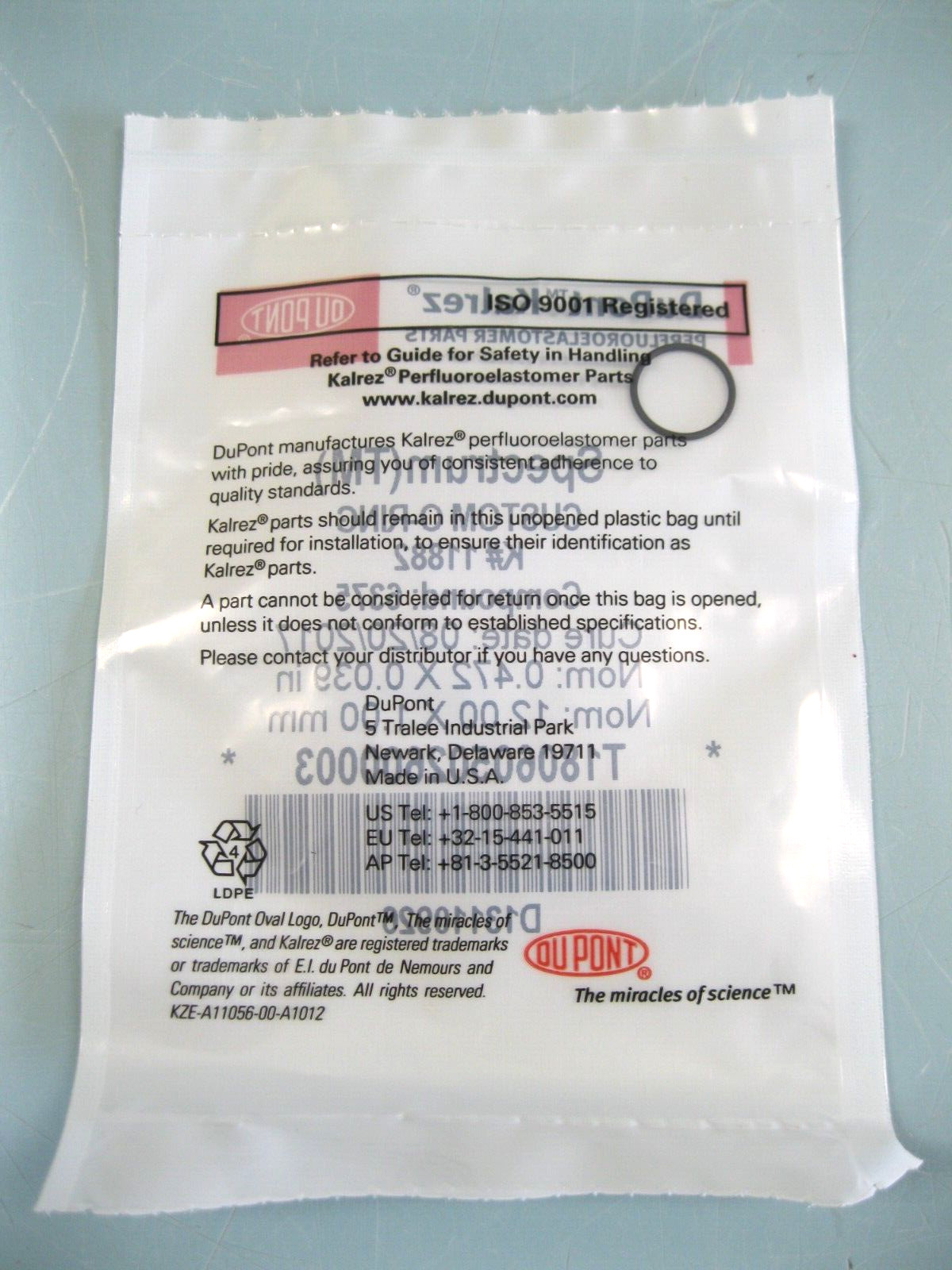 NEW Sealed DuPont Kalrez Spectrum K#11882 Compound 6375 O-Ring L14