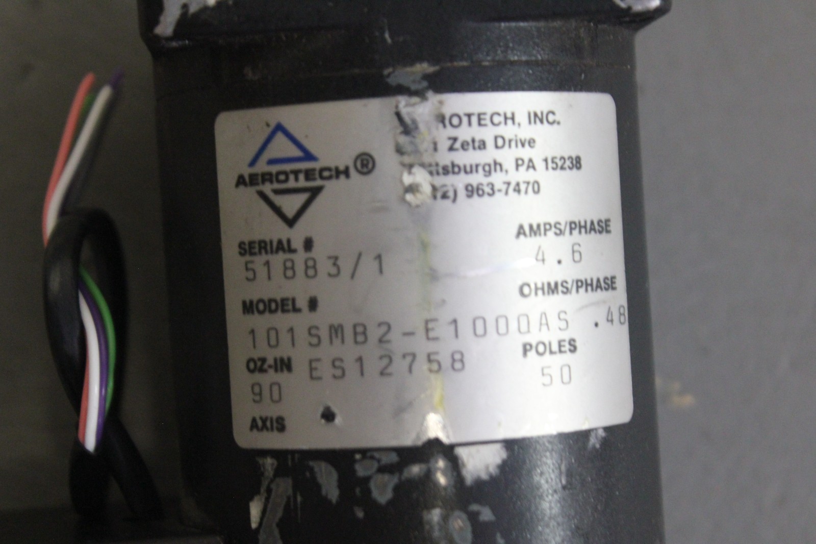 AEROTECH SERVO MOTOR 101SMB2-E1000AS