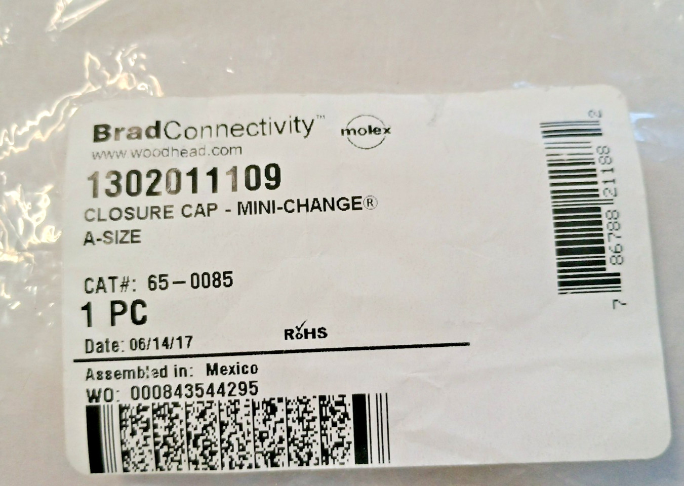 2PCS Brad Connectivity Closure Caps Mini Change A-Size 1302011109 2PCS