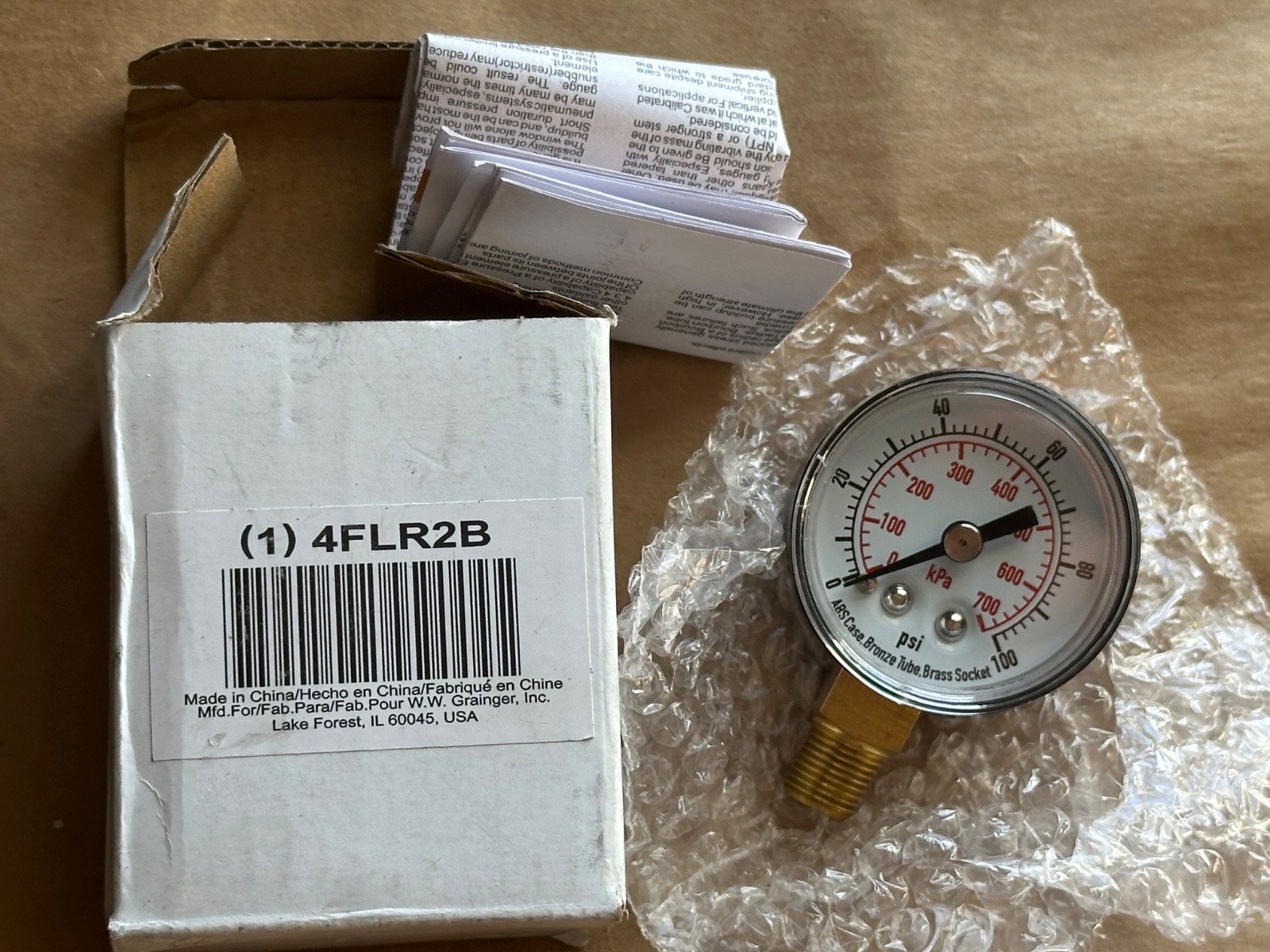 GAUGE 4FLR2B 100PSI NSMP NEW