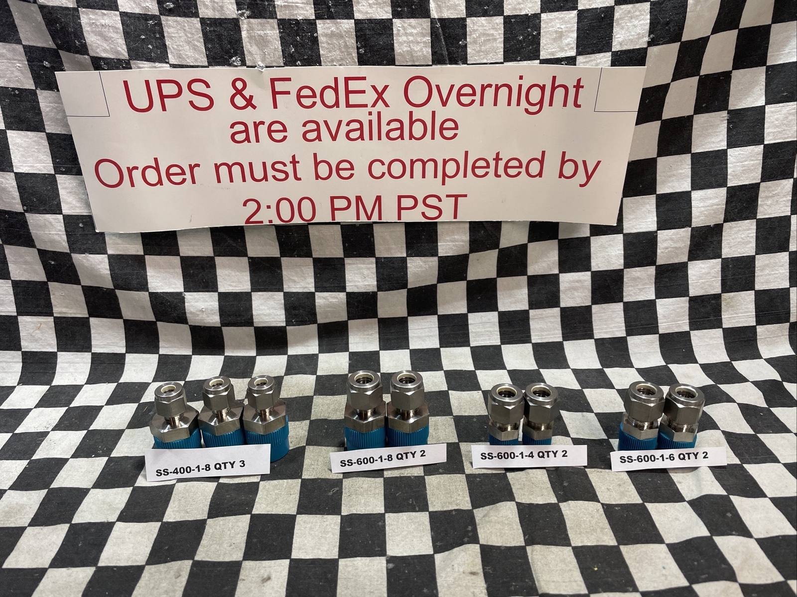 SWAGELOK SS-400-1-8, SS-600-1-8, SS-600-1-4, SS-600-1-6, LOT OF 9#1639F18