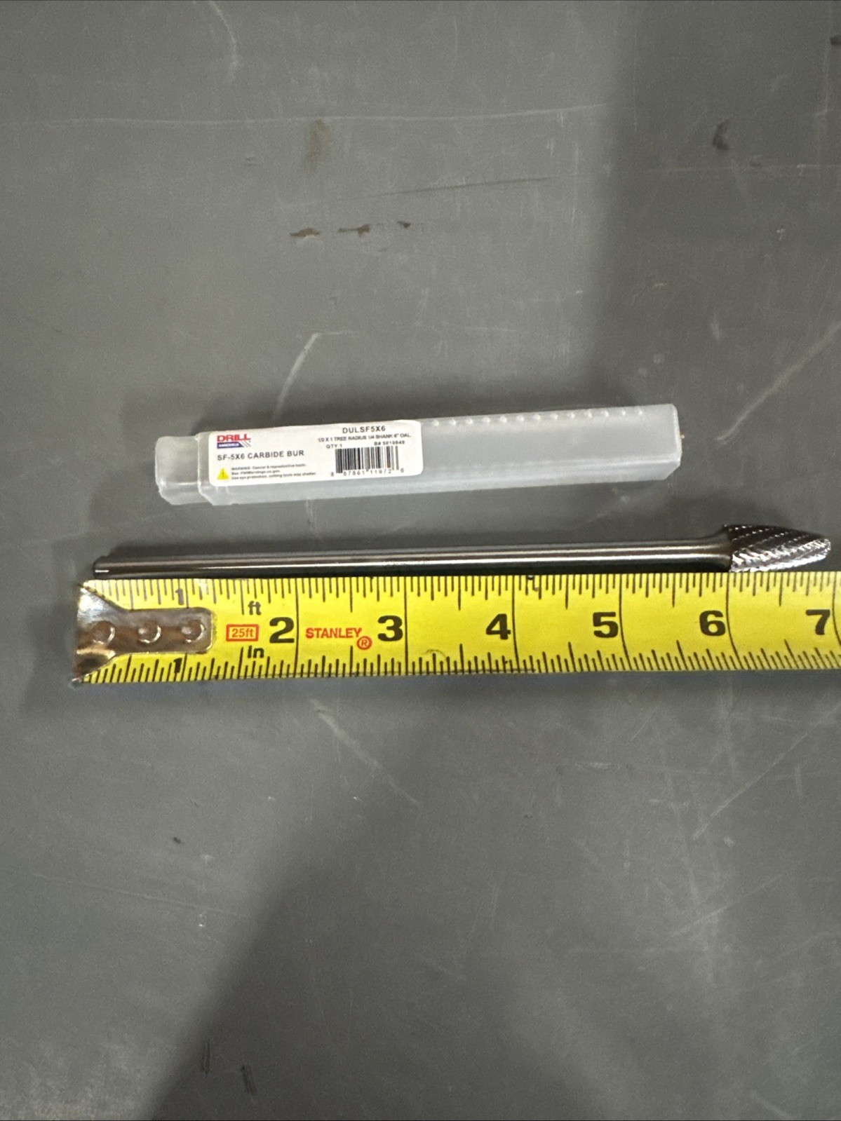 SF5x6″ 1/2″ X 1″ Tree Radius End Carbide Burr 1/4″ Shank 6″ DULSF5X6