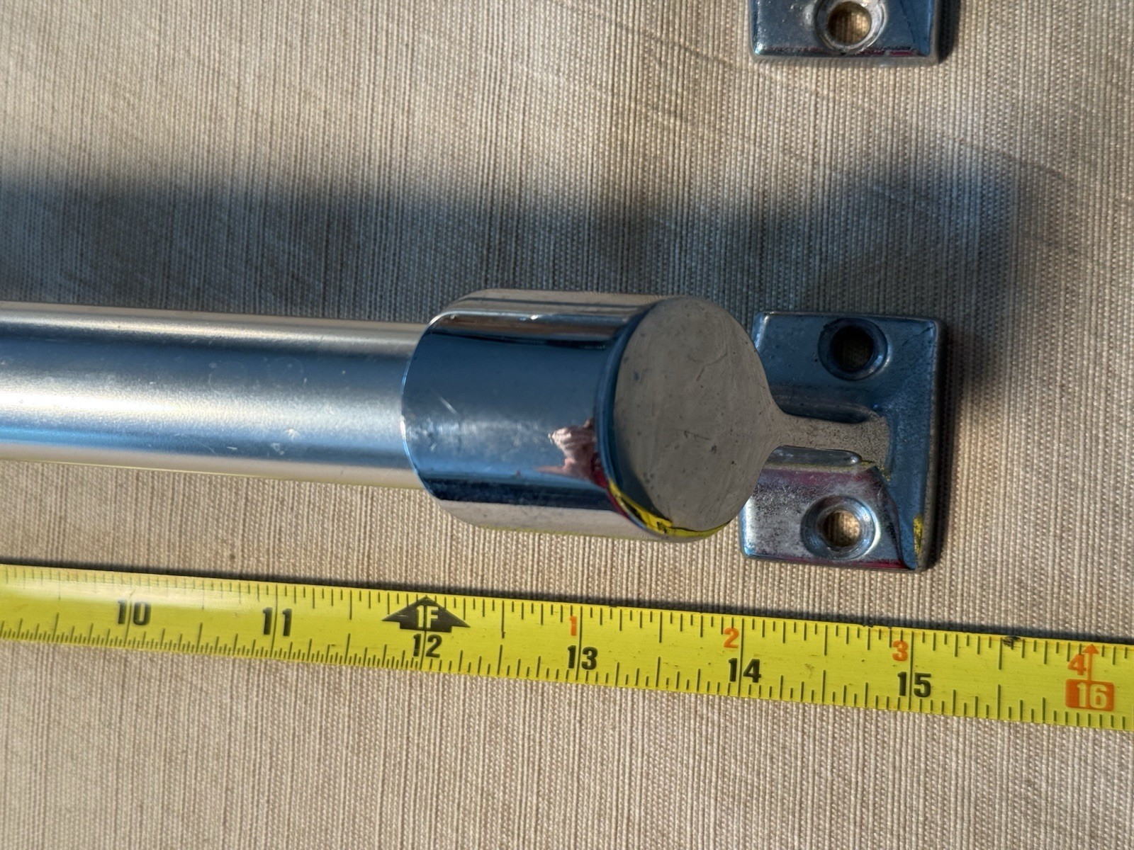 Vintage Boat Grab Handle Aluminum & Chrome Metal Marine Hand Rail Yacht RV Truck