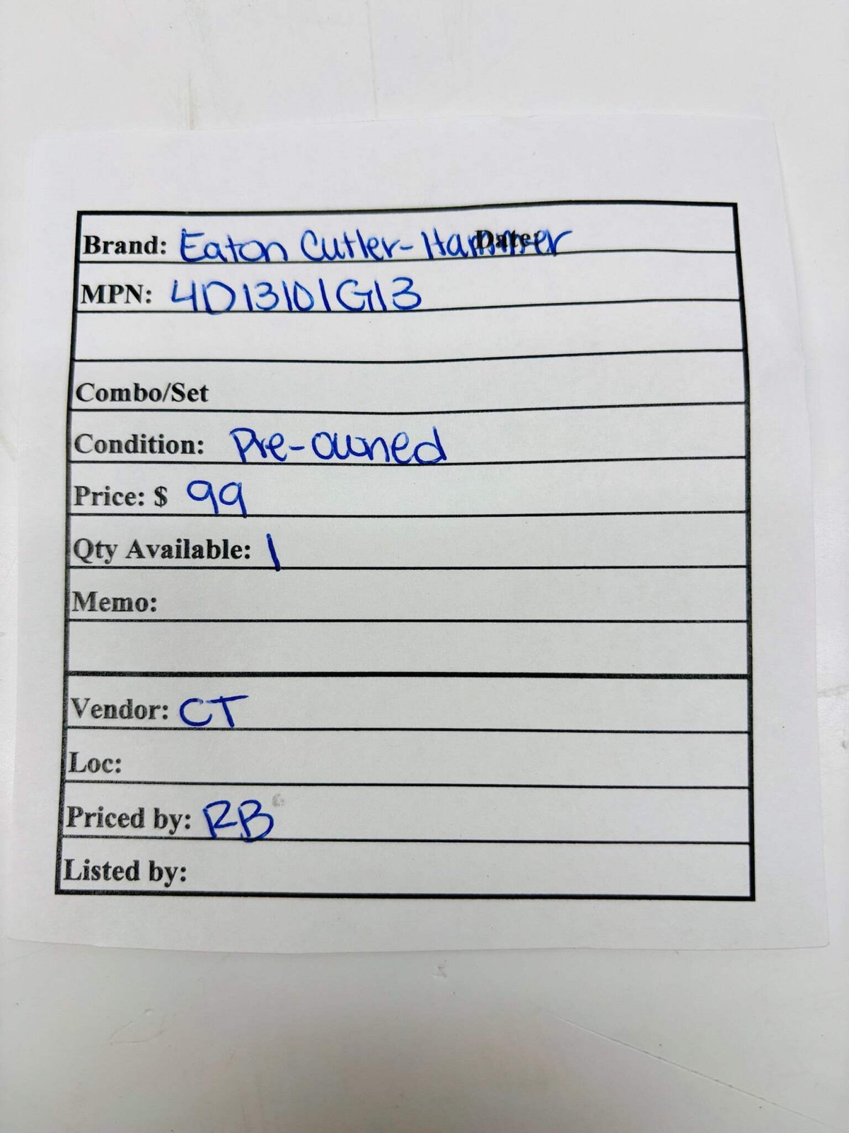 Eaton Cutler-Hammer 4D13101G13 Three-Phase Circuit Breaker (missing small piece)