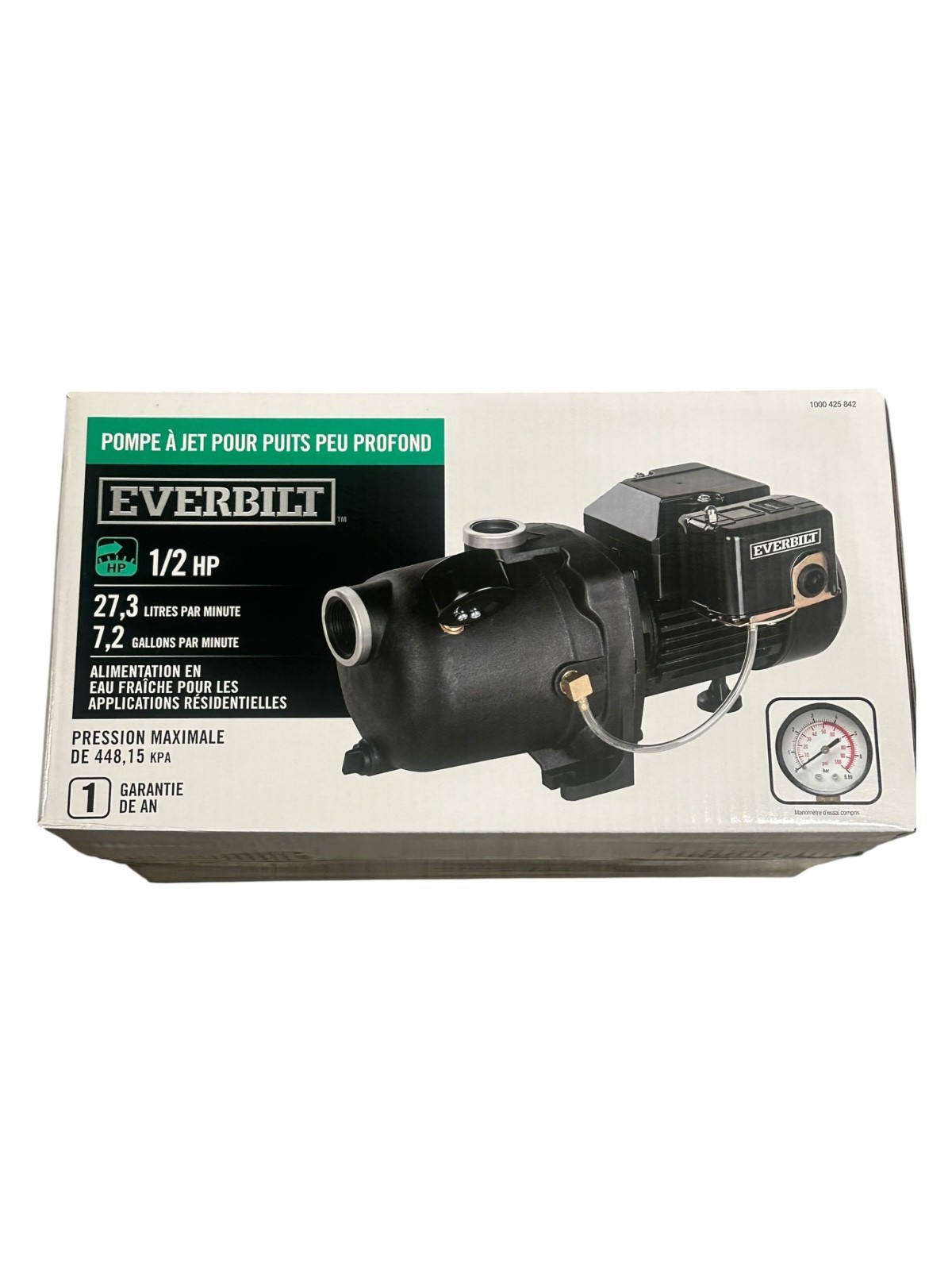Everbilt Shallow Well Jet Pump 1/2HP (J100A3) – New