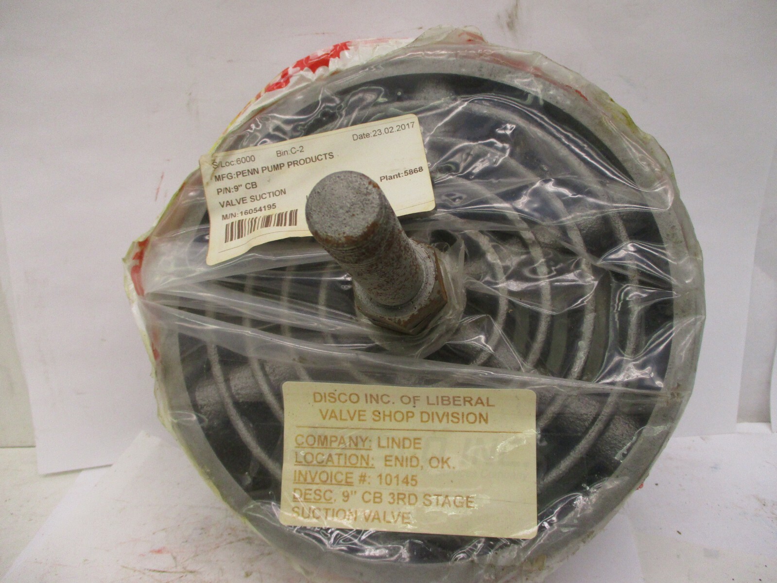 New Disco Inc. 9″ CB 3rd Stage Suction Valve A3520PAO