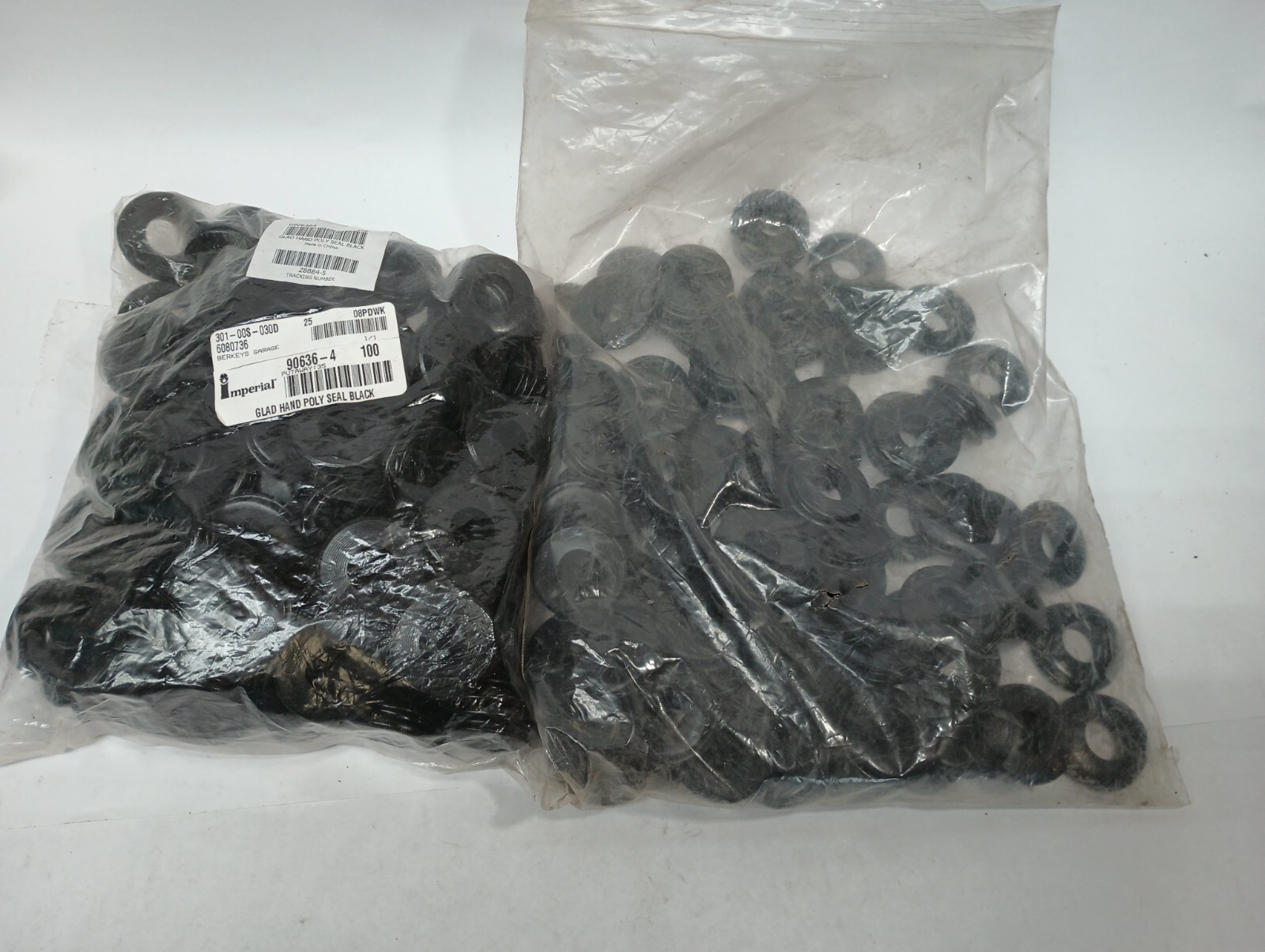 New Open Bag 180 Imperial Glad Hand Poly Seal Black 90636-4 Free/Fast Shipping
