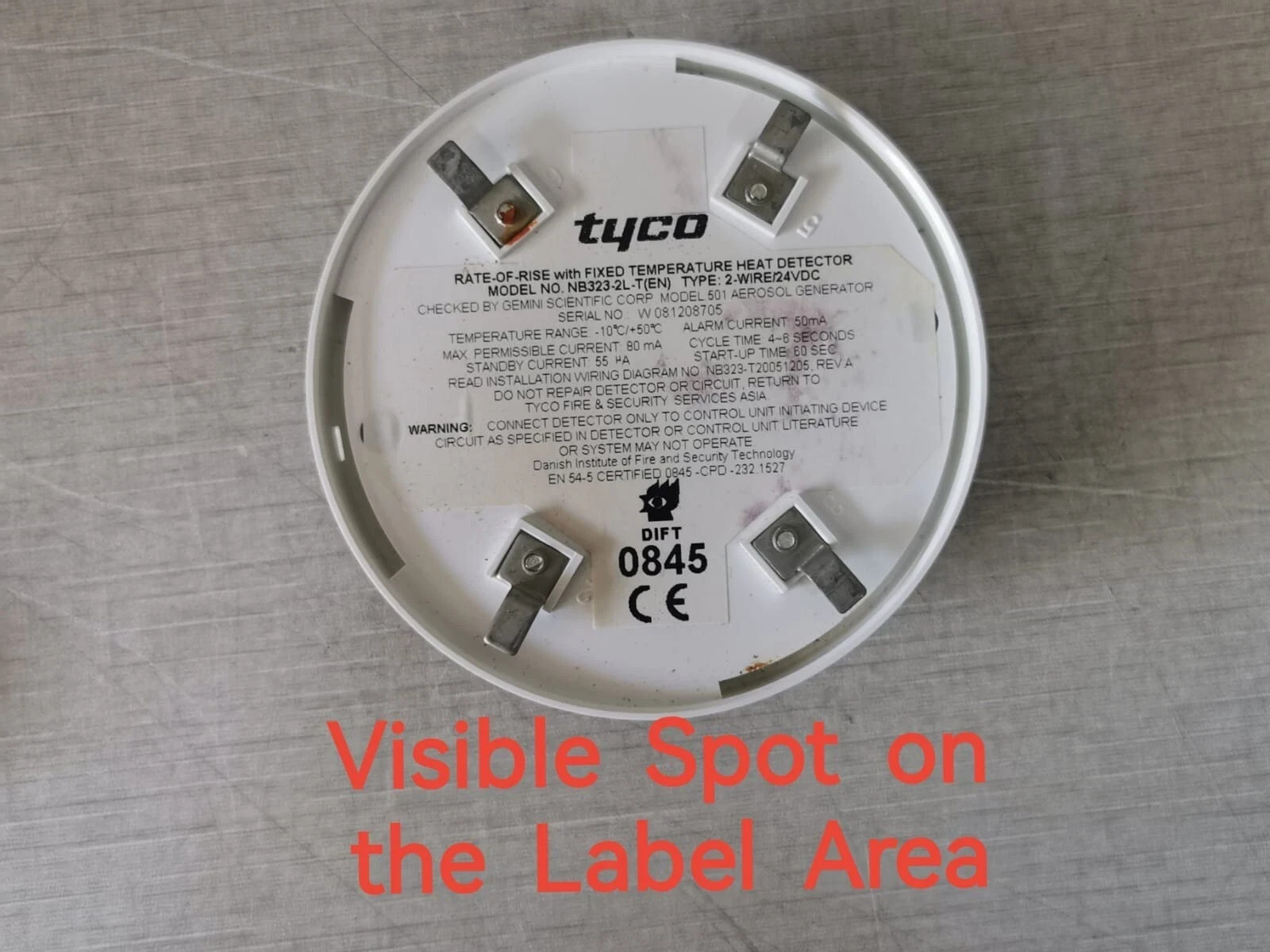 TYCO NB323-2L-T Heat Detector 2-Wire 24VDC ROR Fixed Temperature New OLD BOX