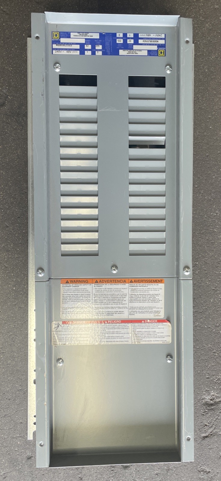 SQUARE D NQOD30L225CU /E2 NQOD PANELBOARD 240V 225A INSIDE ONLY