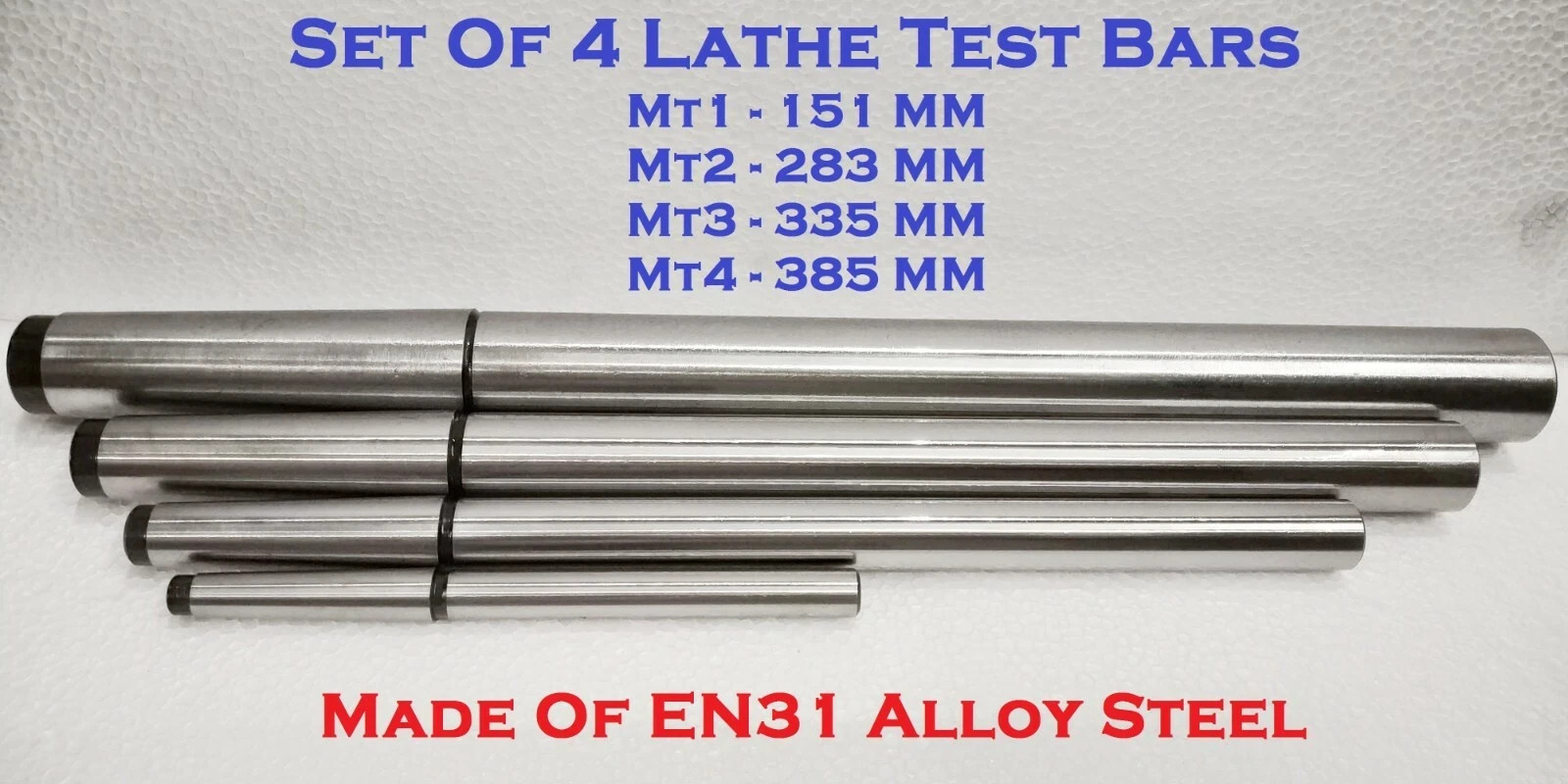 1MT 2MT 3MT 4MT Lathe Alignment Test Bar Set MT1 – MT2 – MT3 – MT4 – EN31 Alloy
