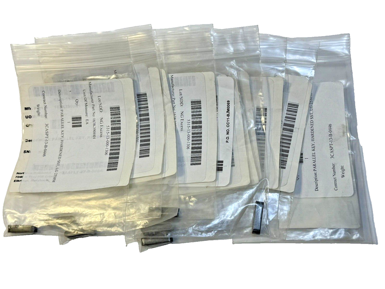 Lot of 11 each NG Excess 163K390H01 Parallel Key Hardened SST LG 25mm