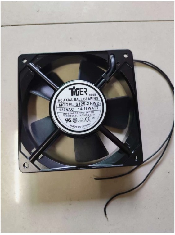 1pc S125-2 HWB AC 230V 14/16W 12025 12CM 2 Wire Aluminum frame