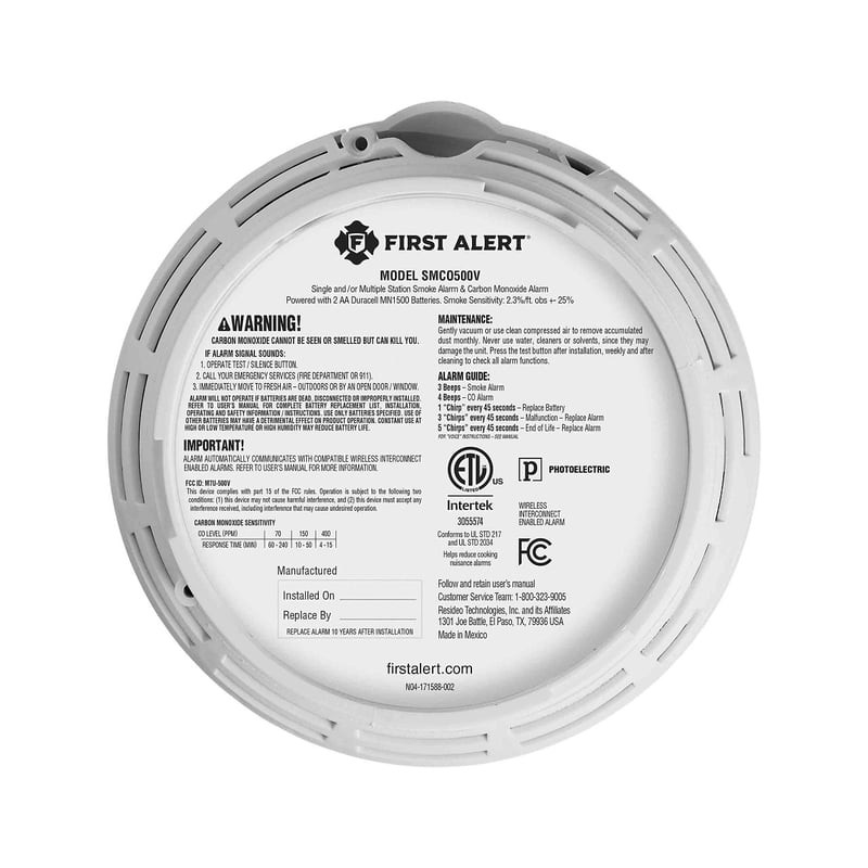 BRK 1046815 SMCO500V Battery Smoke & CO Alarm With Voice