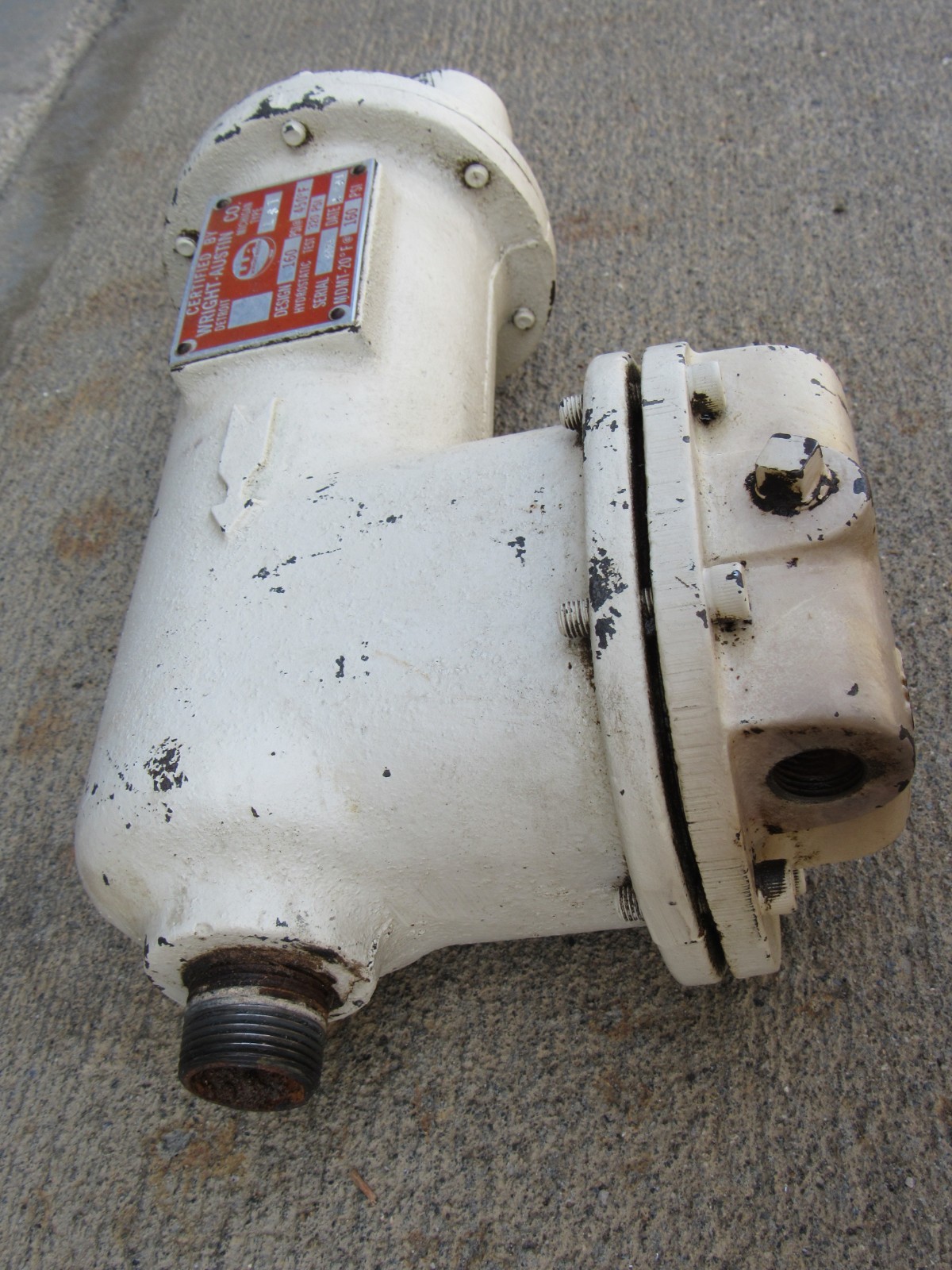 Wright Austin LST separator water oil steam compressed air lines 160 PSI 450 F