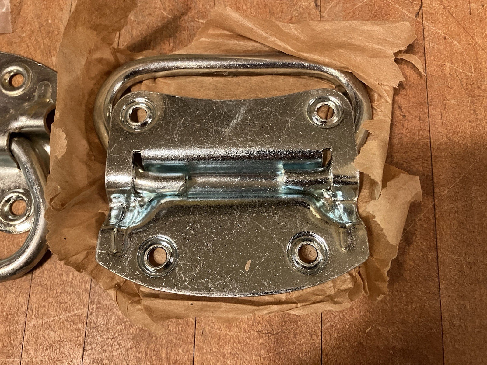 NOS Vtg. 5 Sets Stanley 1205 US2C Steel Zinc Plated Chest Handles No. 3 1/4 USA