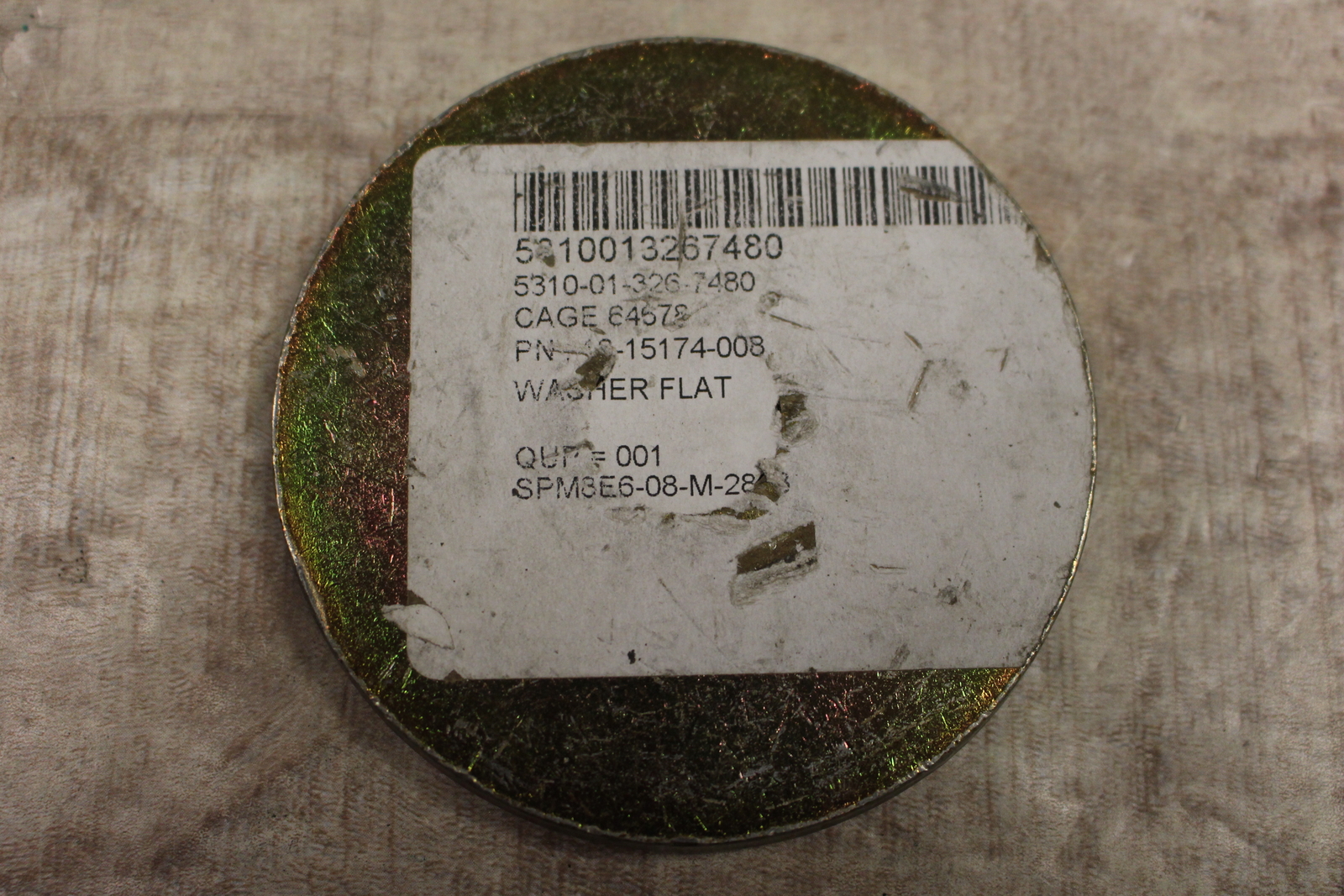 Washer Plate Flat 307s 5310-01-326-7480 -Silver -New