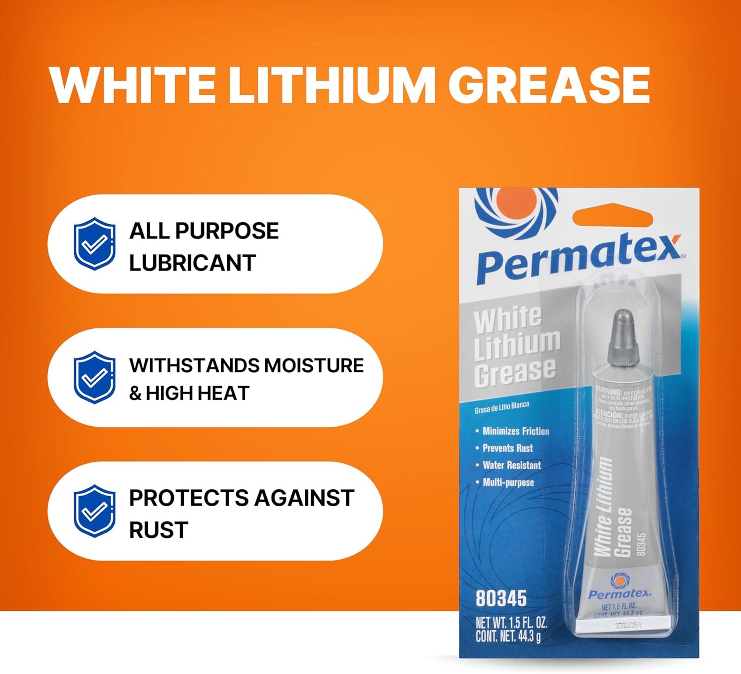 Permatex 80345 White Lithium Grease, 1.5 oz. Pack of 1