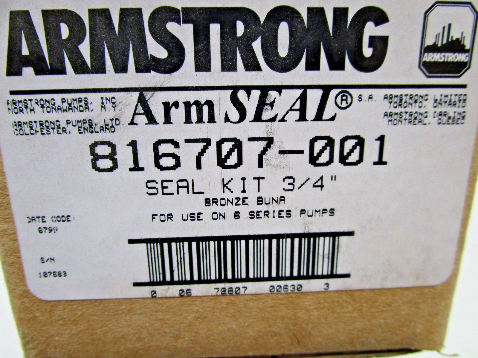 Armstrong 816707-001 Seal Kit 3/4″
