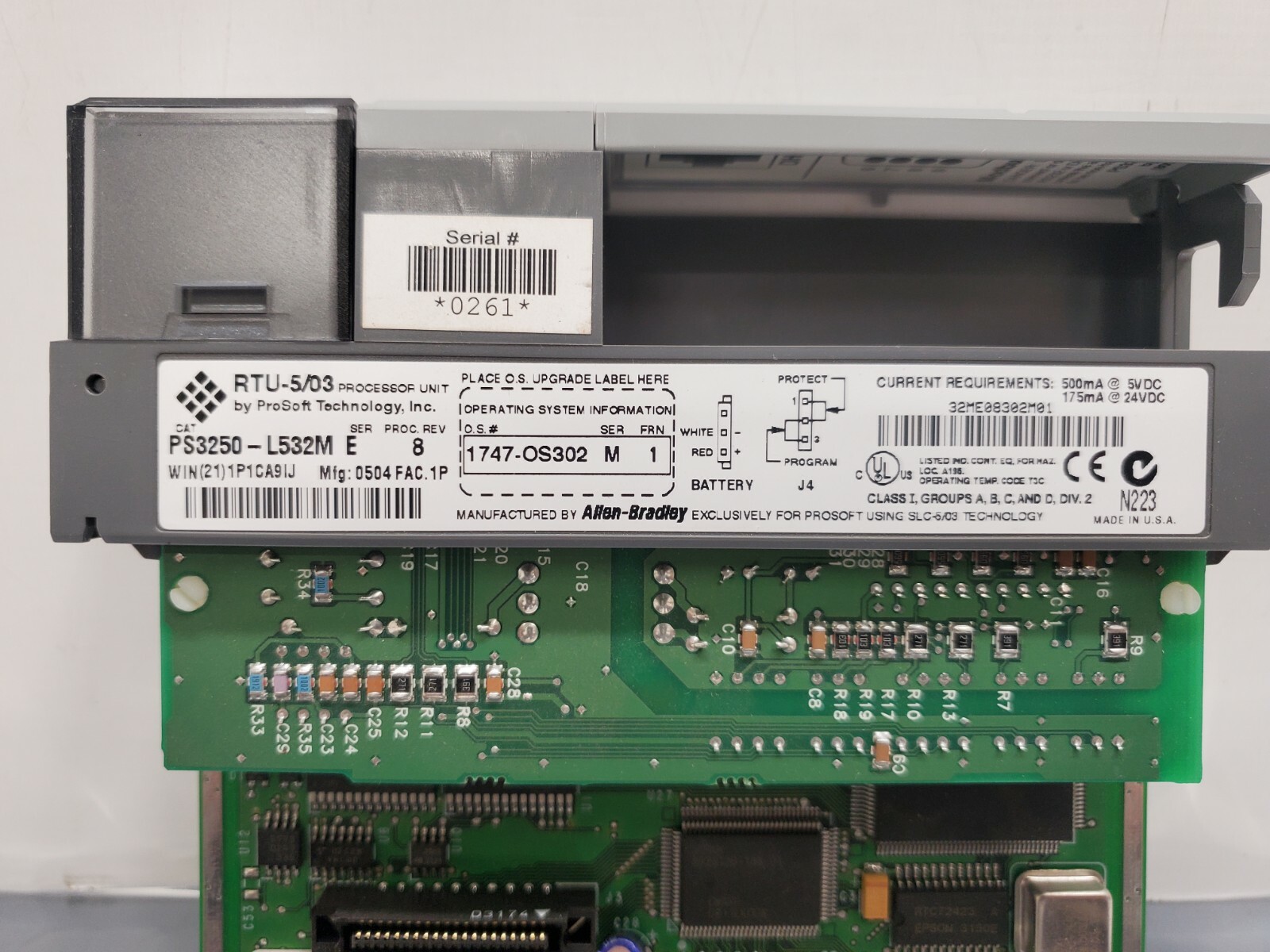 GUARANTEED! PROSOFT SLC 500 FRN 1 PROCESSOR MODULE PS3250-L532M