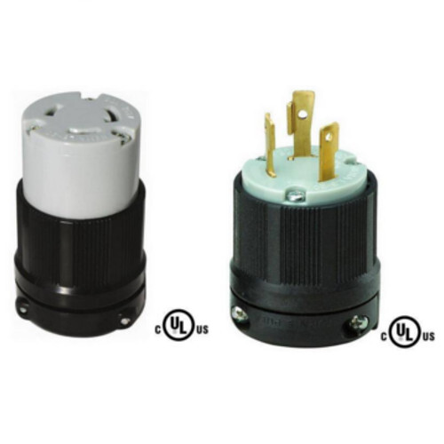 NEMA L6-30 Plug and Connector Set – Rated for 30A, 250V, 3-Wire – cUL Listed