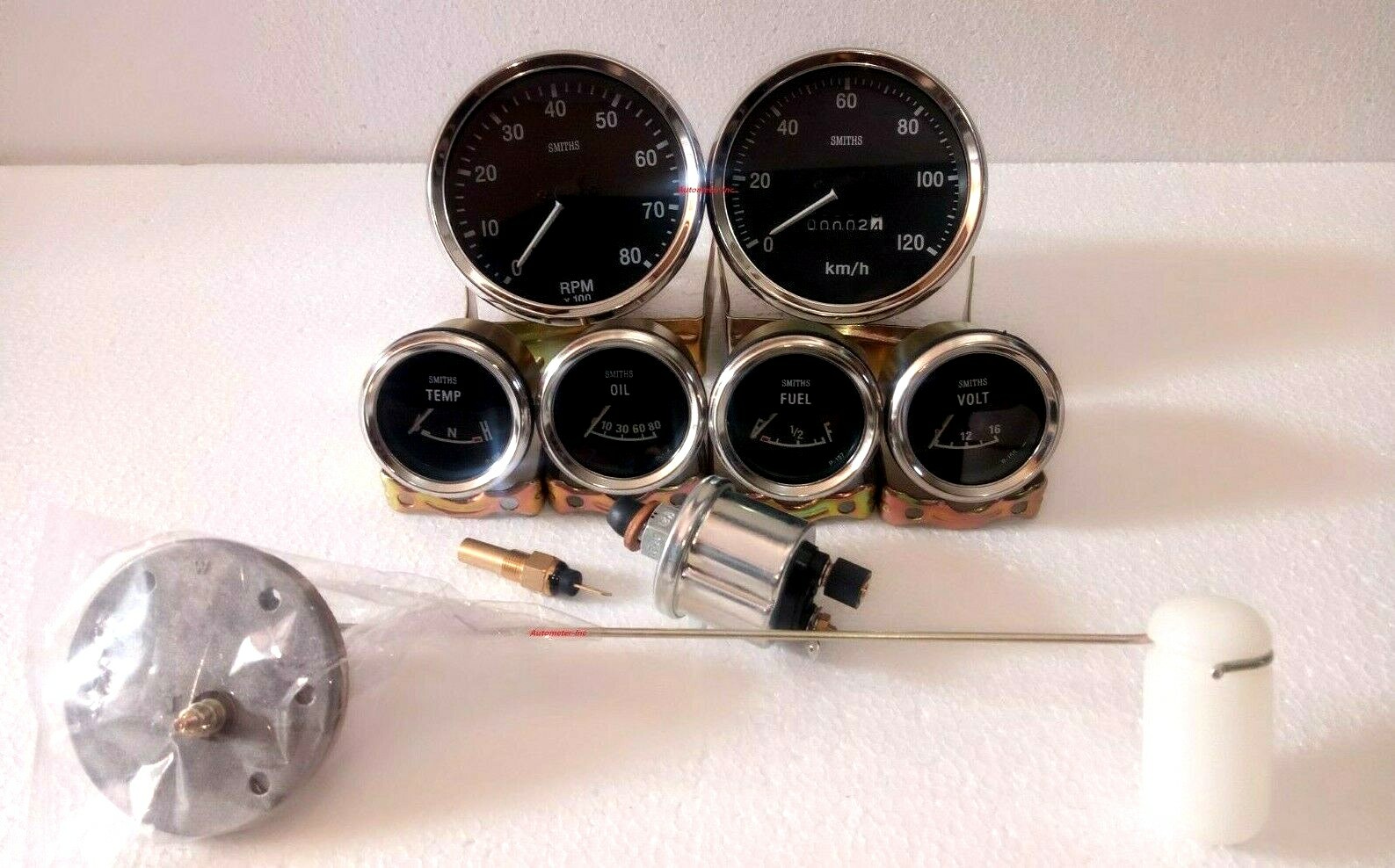 Smiths Electrical Temp+Oil+Volt+Fuel+Speedo+Tacho 100 mm With 3 sender Units B/C
