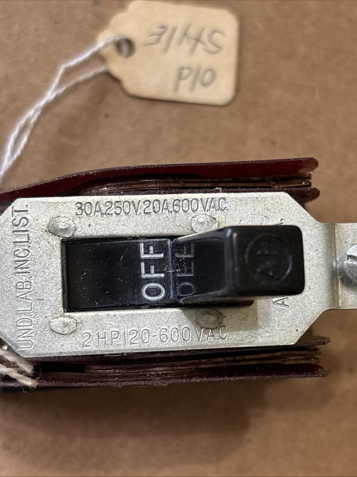 ARROW HART 80093 SPECIALTY SWITCH 30A 250V 20A 600 VAC 2 HP