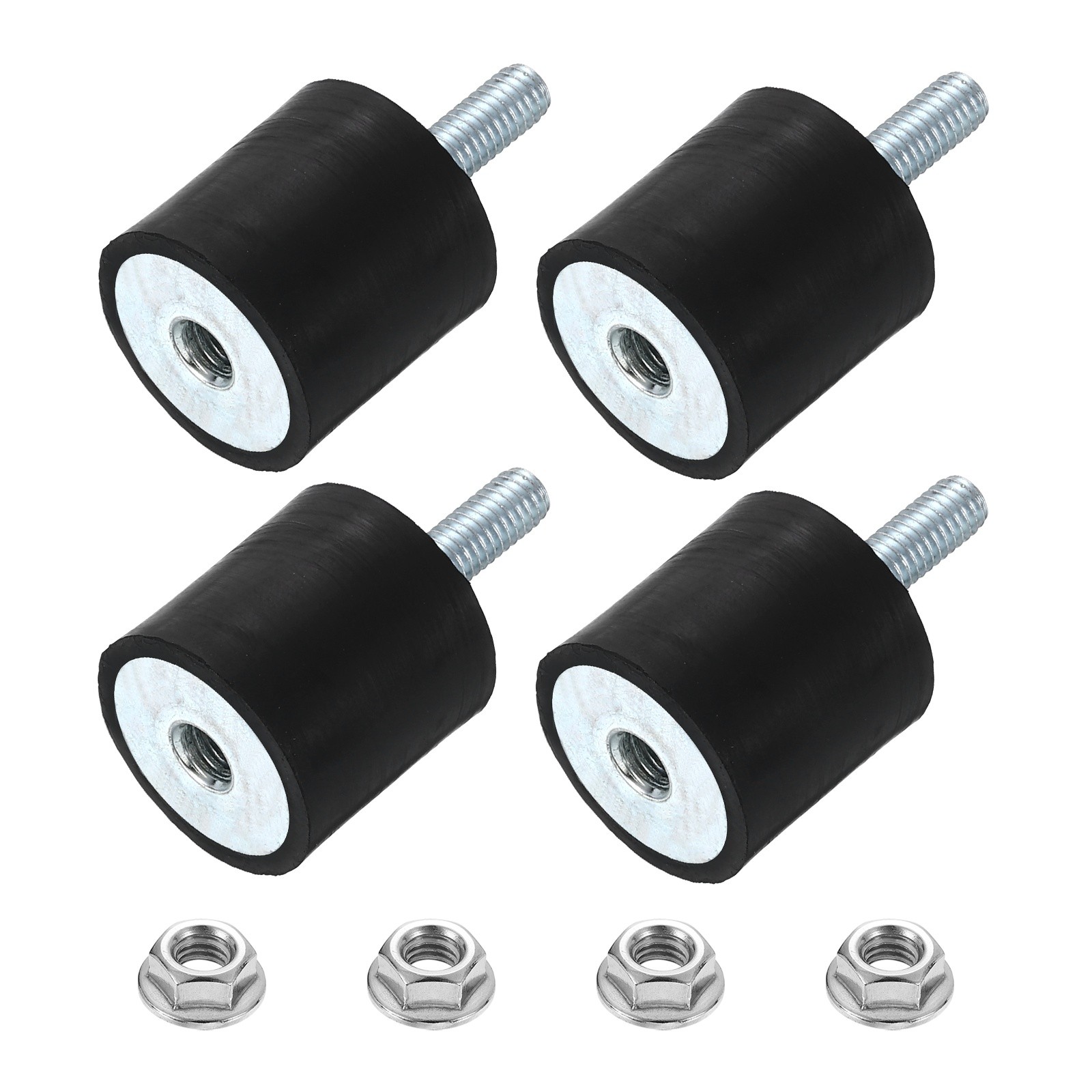 4Pcs M6x18mm Rubber Mounts 25x25mm Rubber Shock Absorber Mount with Nuts