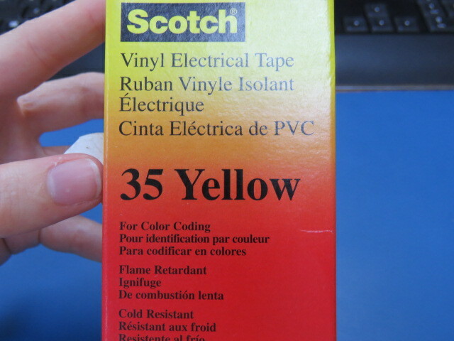 3M 054007-10257 Qty of 9 per Lot Vinyl Electrical Tape. (35 Yellow ) 1/2in x 2