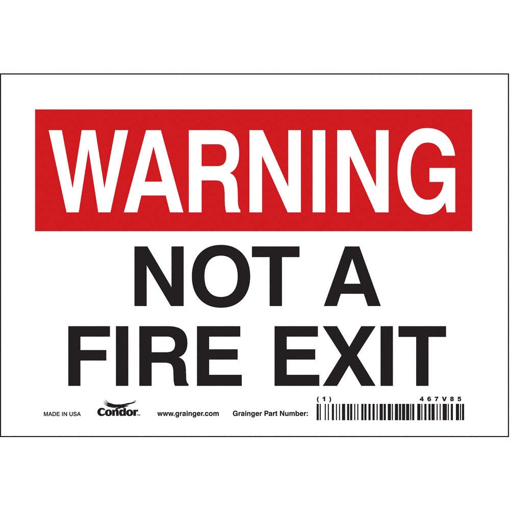 CONDOR 467V85 Safety Sign,5 in x 7 in,Vinyl 467V85