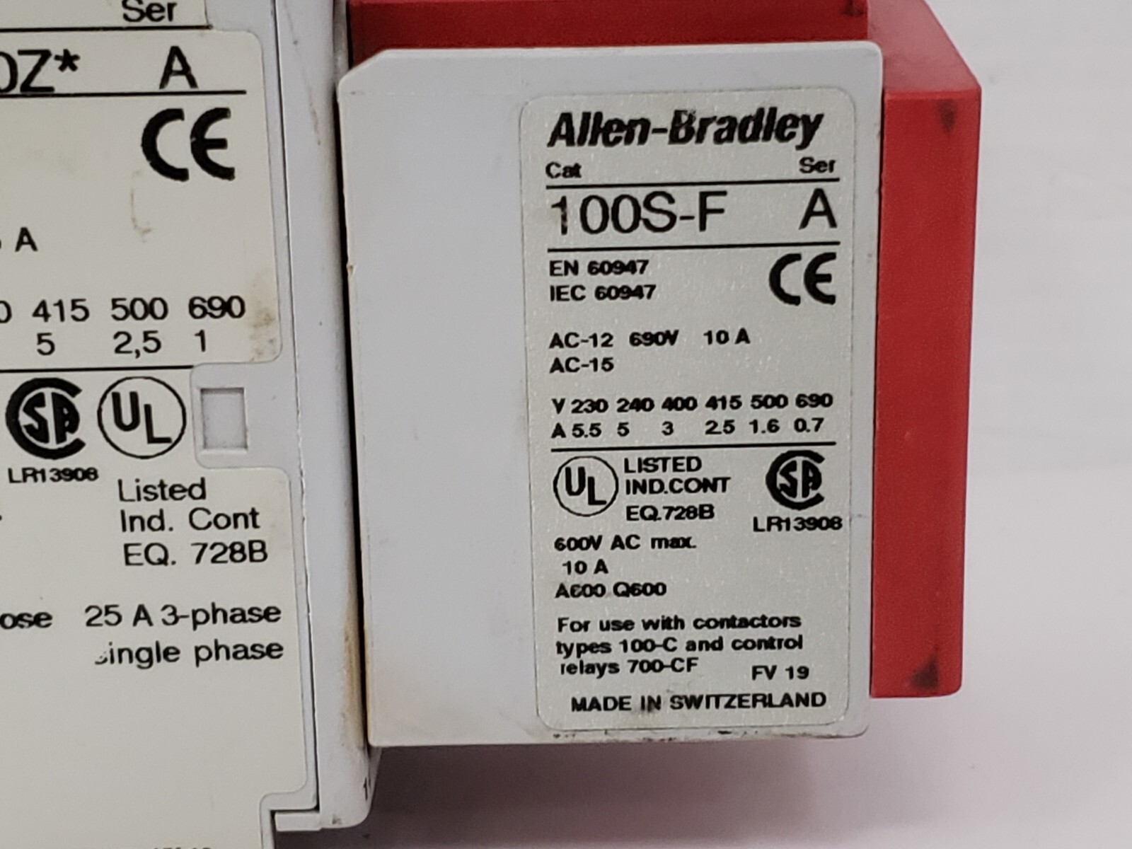ALLEN BRADLEY 700S-CF620ZJC SAFETY CONTROL RELAY 8 POLE 10A 24V DC