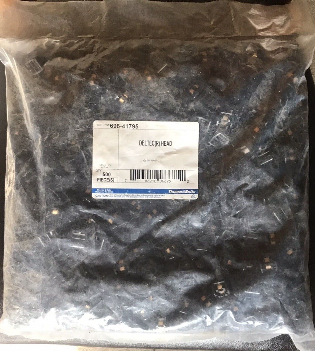 NEW 👀 Lot of 500 pcs Deltec Locking Head Cable Ties Thomas & Betts # 696-41795