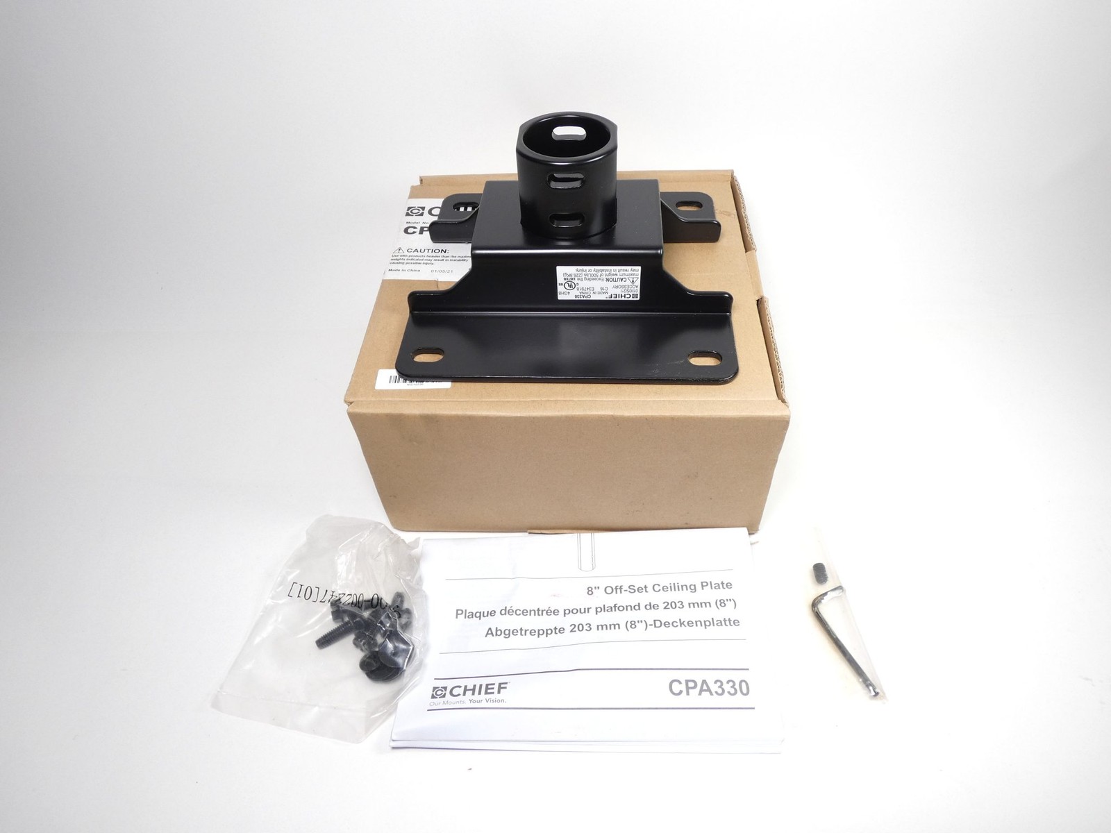Chief CPA330 Offset Ceiling Plate Black 8″ – NEW Surplus!
