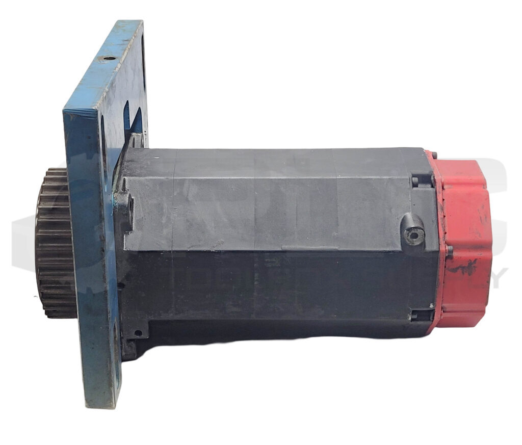FANUC A06B-0502-B074#7008 SERVO MOTOR AC W/ 11″x12-1/4″ MOUNT PLATE W/ SPROCKET
