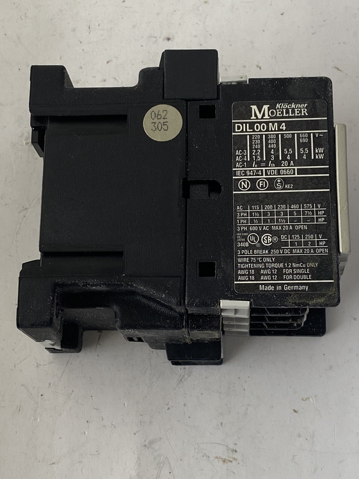 Moeller Electrical Contactor – DIL00 M4-G 24V DC