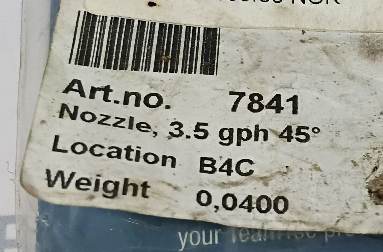 TeamTec 7841 Nozzle 3.5 gph Steinen 45° SS USgal/h 3.50 (Lot of 2 pcs)