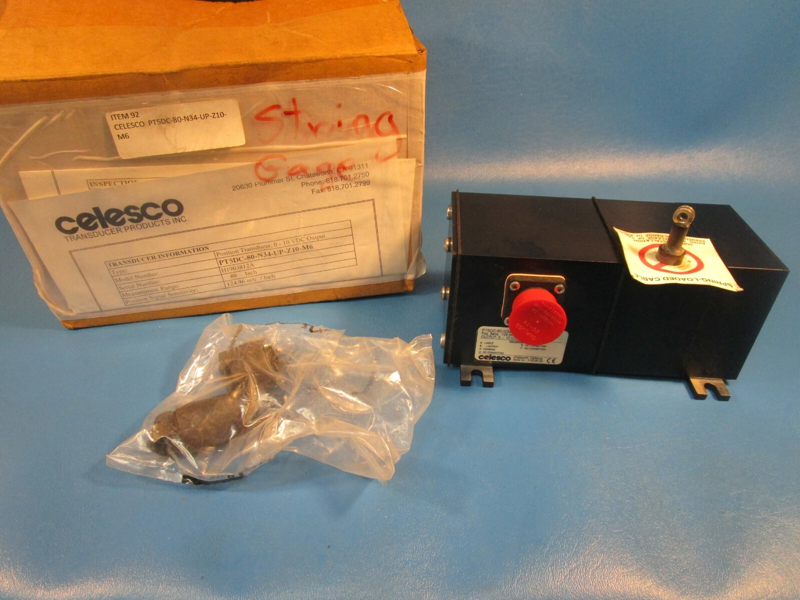 Celesco PT5DC-80-N34-UP-Z10-M6 Transducer, Cable Extension
