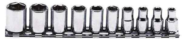 Proto J47106 Socket Set: 3/16″ to 9/16″ Socket, 6 Point, 10 Piece Set