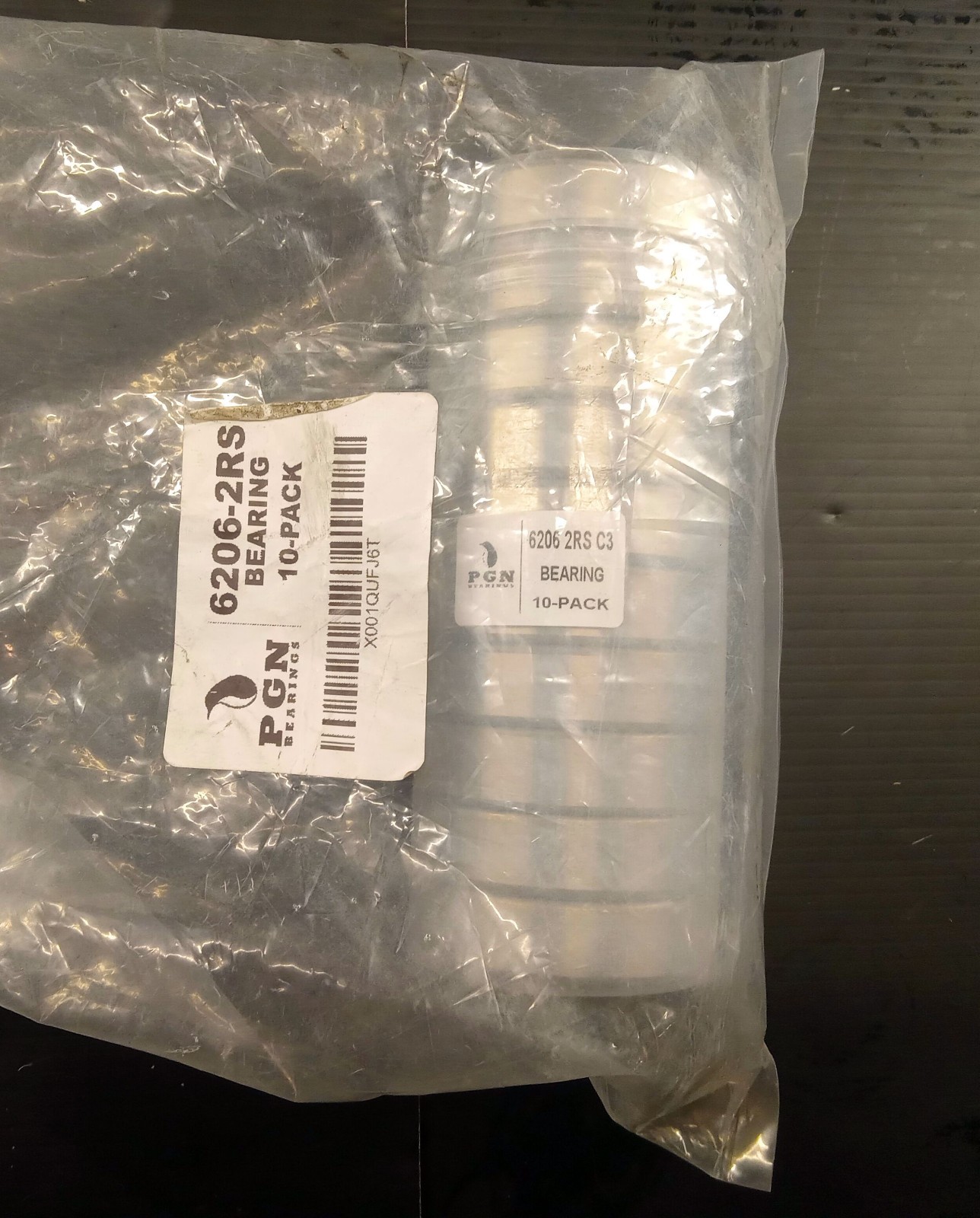 10 NEW PGN 6206-2RS C3 RADIAL DEEP GROVE BALL BEARING NNB ***MAKE OFFER***
