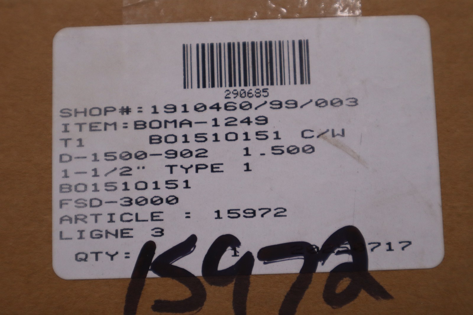 JOHN CRANE FSD-3000 D-1500-902 1-1/2″ TYPE 1 – NEW IN BOX – STOCK GF482A