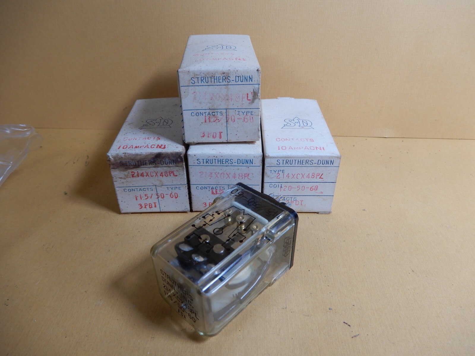 Struthers-Dunn 214XCX48PL 120 VAC Coil Ice Cube Relays Qty 5 NOS