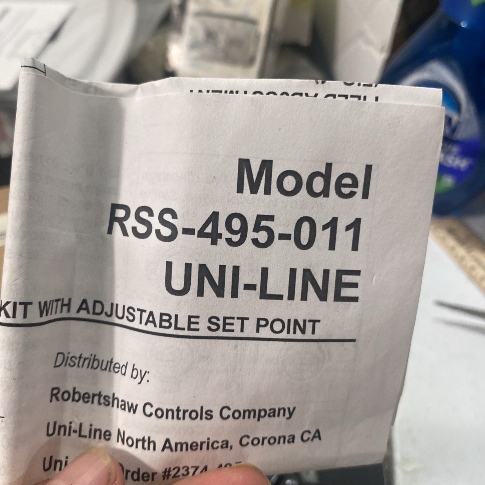 Robert Shaw 2374-495 Air Pressure Sensing Switch Kit RL