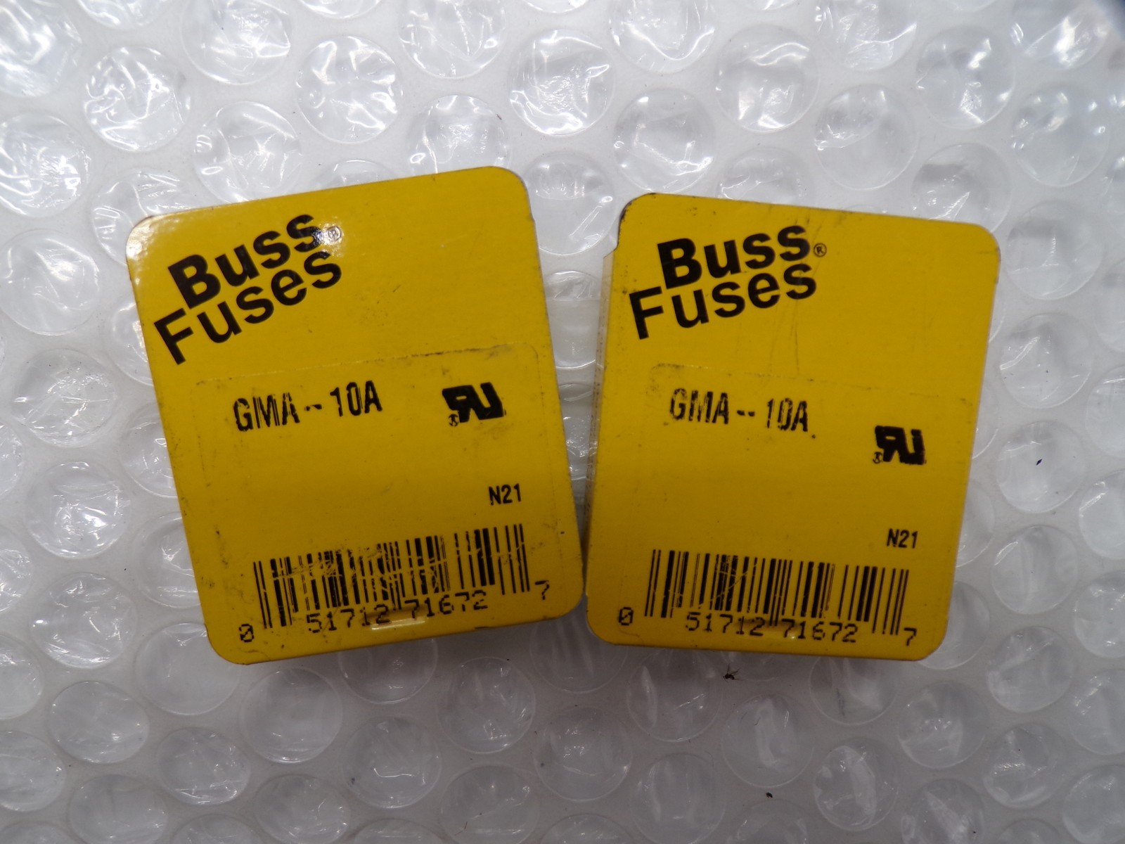 BUSSMANN GMA-10A FUSE LOT OF 2 PKG OF 5 NSMP
