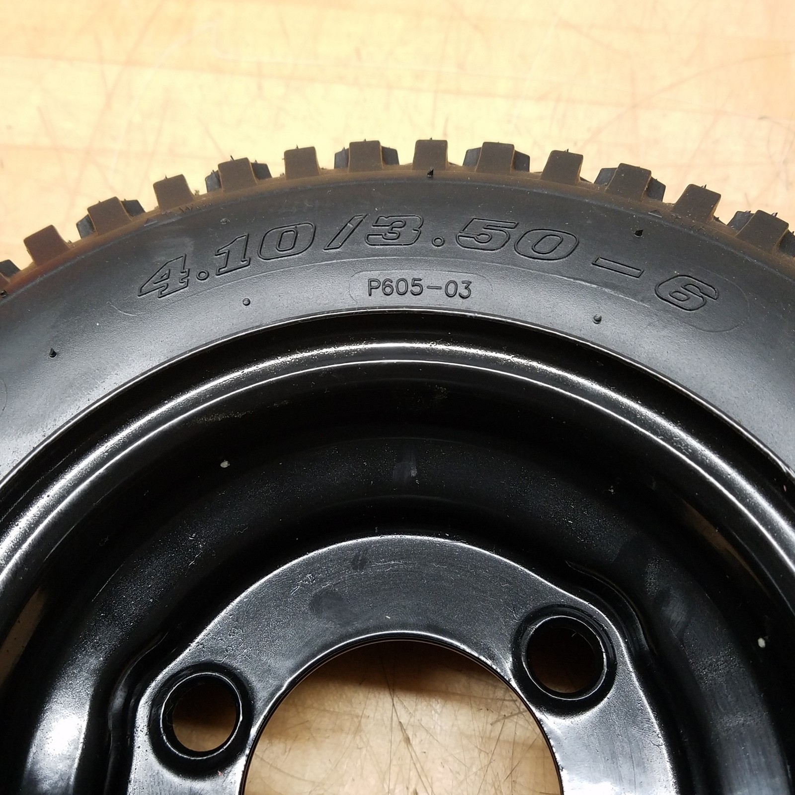 Antego 4.10/3.50-6 Tires With Wheels, 2.5″ Center Bore, (3) 1/2″ Bolt Holes