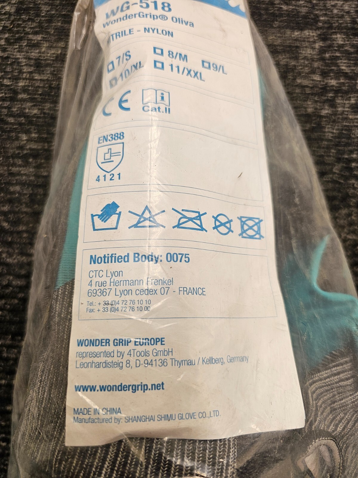 12 PAIRS Wonder Grip WG-518 NITRILE Oliva Gloves Size 10 / XL