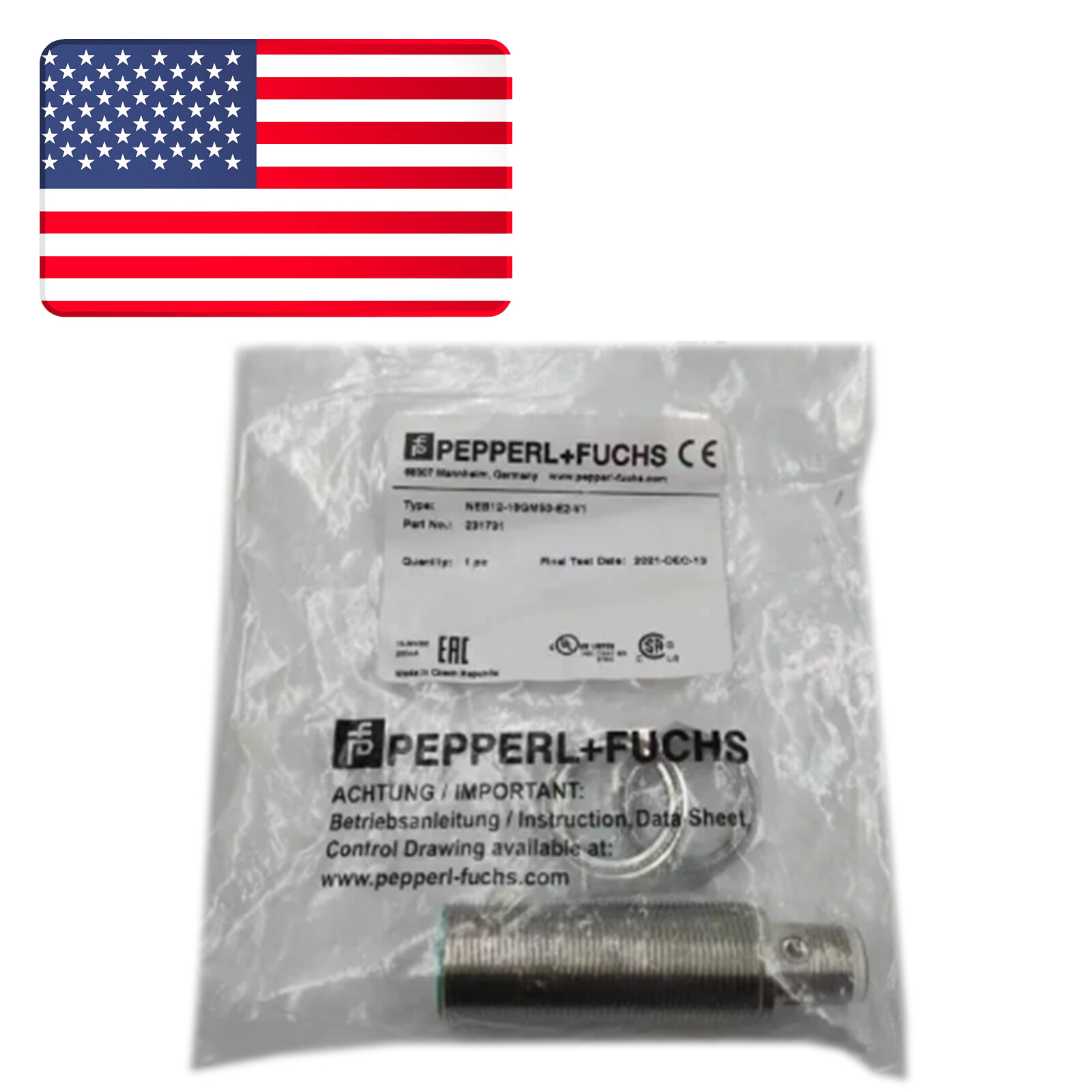 1XNew For PEPPERL+FUCHS NEB12-18GM50-E2-V1 Inductive Proximity Switch – US Stock